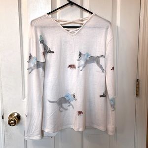 Justice Girls Soft Crown Husky & Hedgehog Shirt